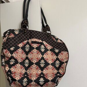 Petunia Pickle Bottom Black and Red Floral Tote